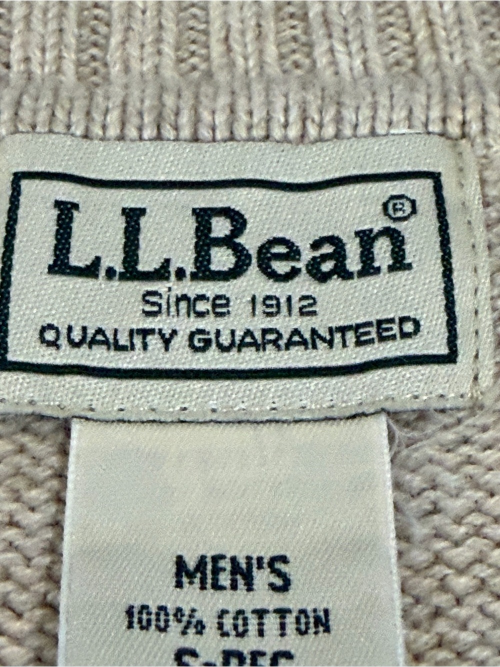 L.L. Bean Men’s Crewneck Sweater in Cream
